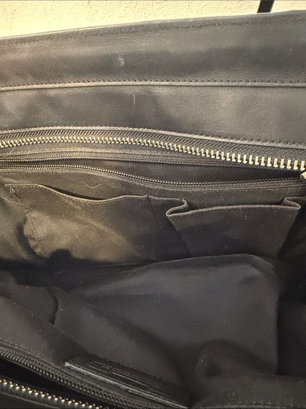 Coach Black Leather Tote with Tassel Charm and Top Handles - Picture 7 of 8